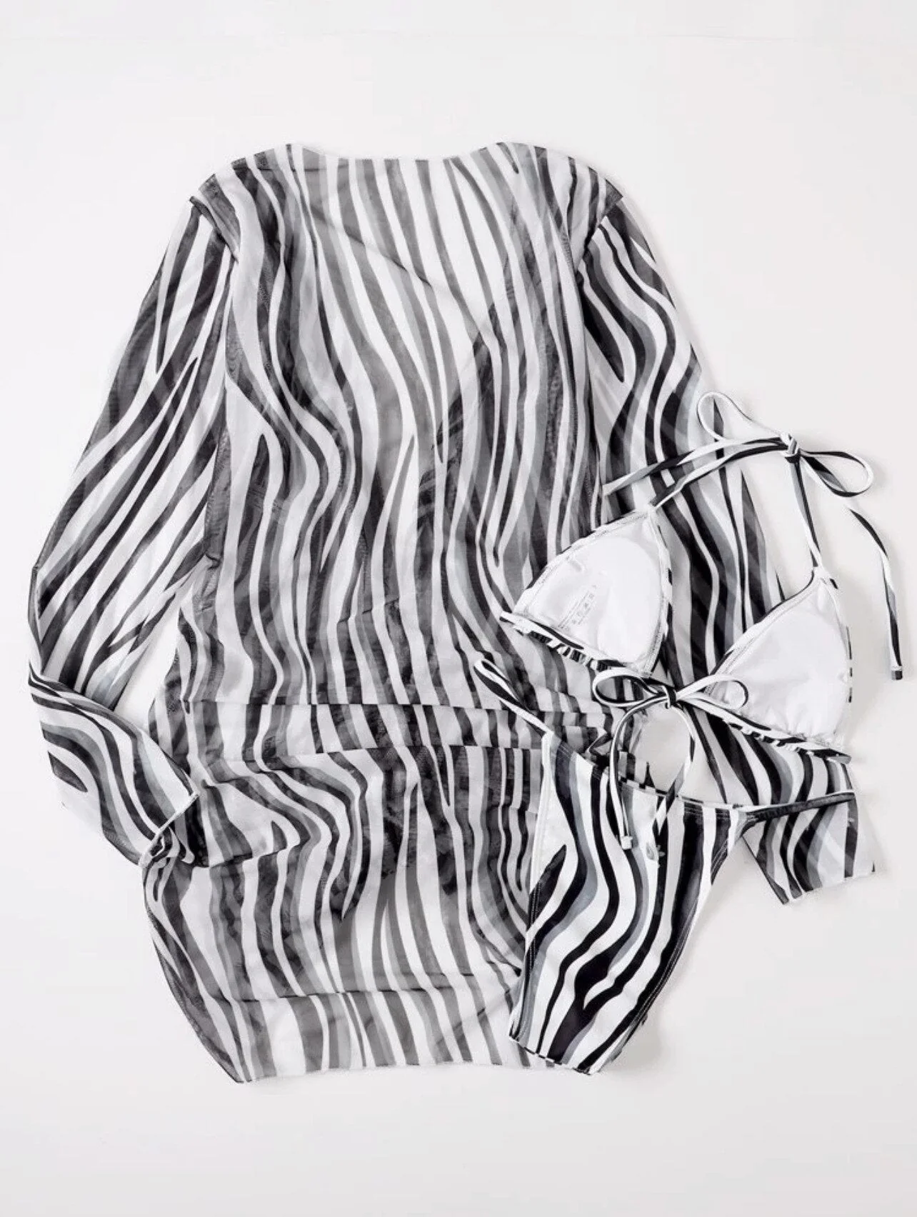 Lysandra | Striped 3-Piece Bikini Set - Image 4