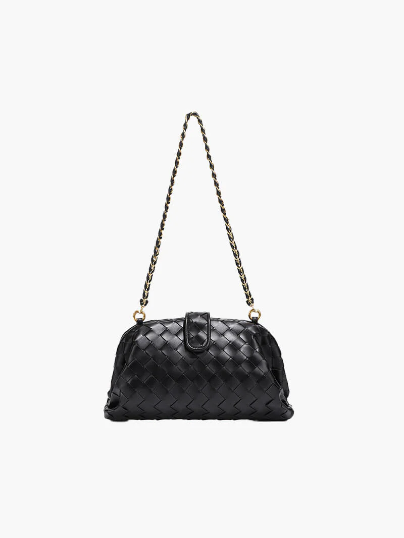 Woven shoulder bag for women - leather and elegant bag - Image 2