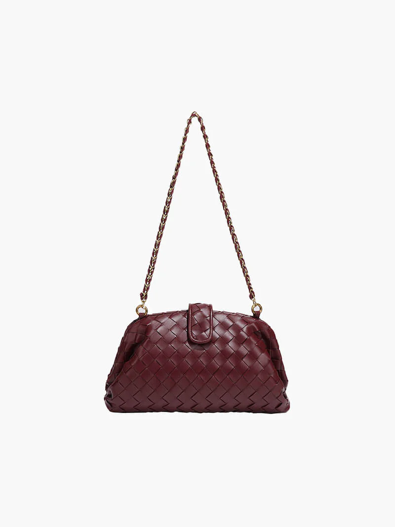 Woven shoulder bag for women - leather and elegant bag - Image 3