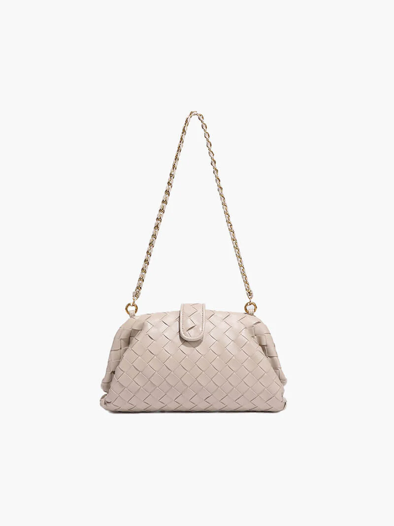 Woven shoulder bag for women - leather and elegant bag - Image 4