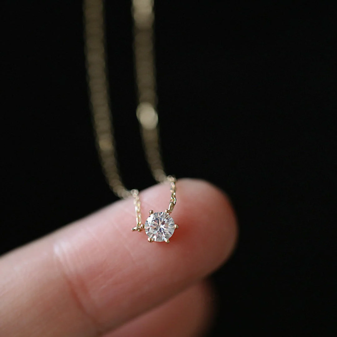Ladies Necklace – Fine Link – Minimalist Design – With Single Gemstone - Image 4