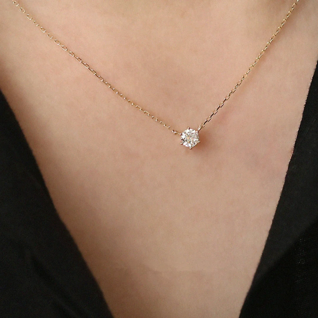 Ladies Necklace – Fine Link – Minimalist Design – With Single Gemstone - Image 5