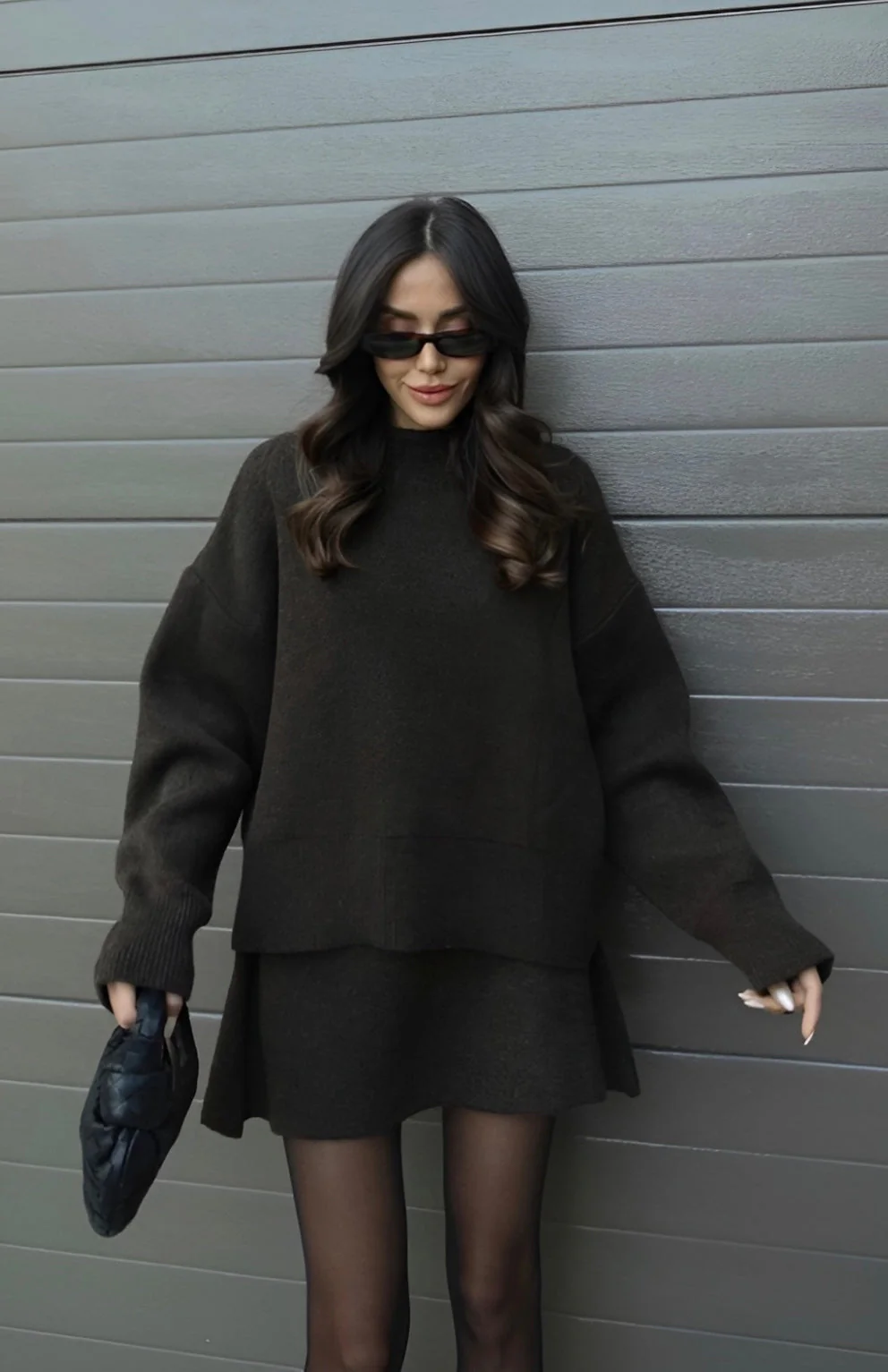 Ladies Set - Knitted Sweater with Oversized Fit - Miniskirt - Comfortable Casual Look - Image 9