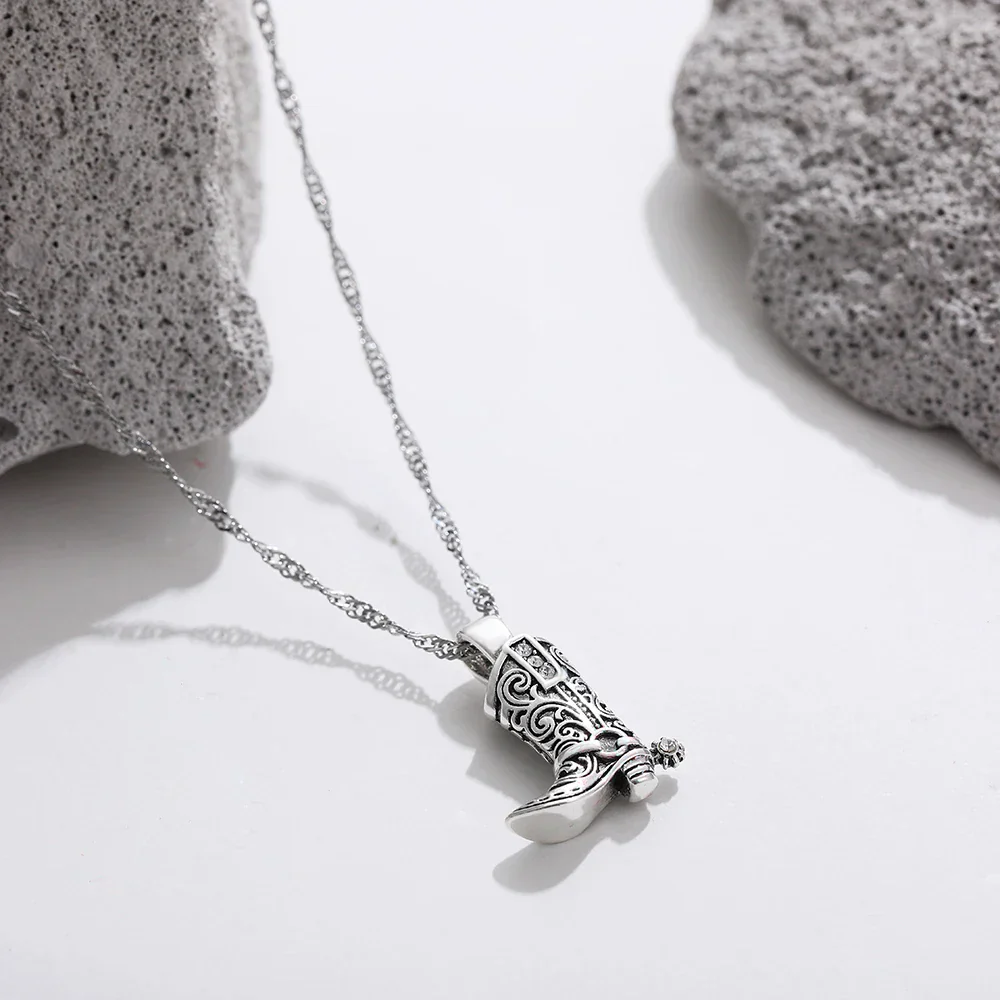 Grace Pendant Necklace | Rhinestone Accents Cowboy Boot Charm Necklace - Image 5