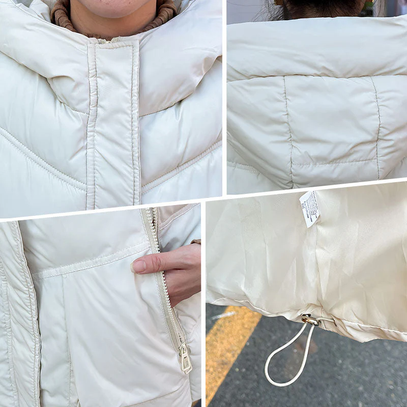Mid-length thick cardigan with hood for women - Image 12