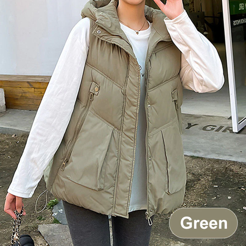 Mid-length thick cardigan with hood for women - Image 4