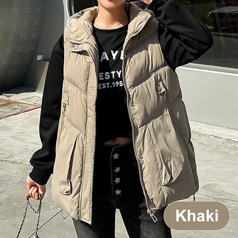 Mid-length thick cardigan with hood for women - Image 5