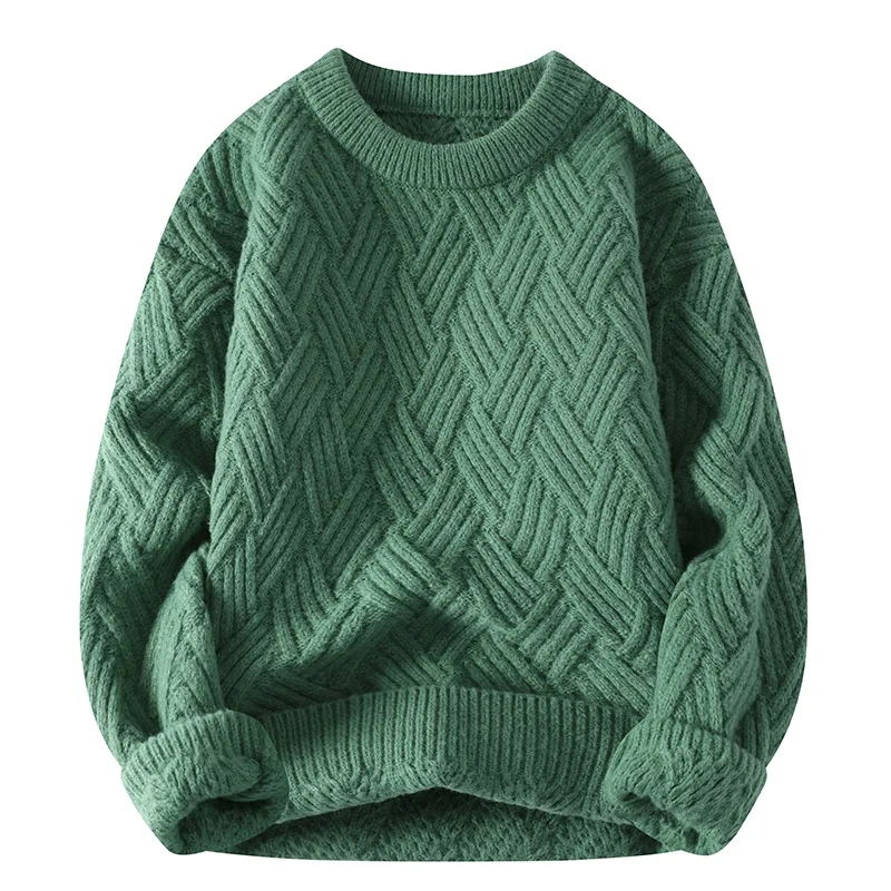 Harry Relaxed Fit Crew Neck Sweater | Geometric Ribbed Cuffs Sweater - Image 6
