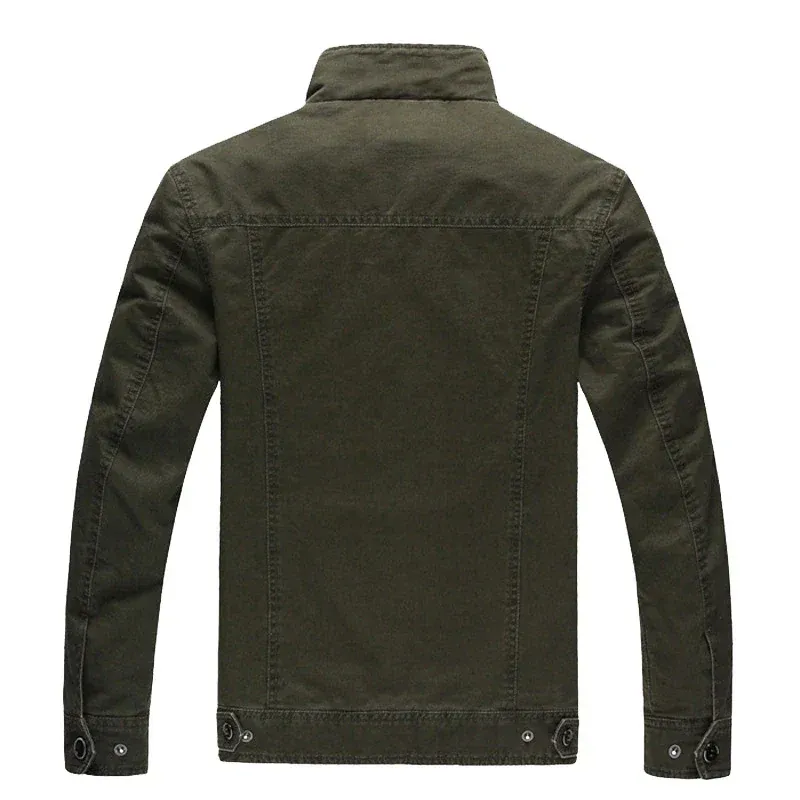 Men's Biker Jacket – Cotton – Tailored Fit – Zip Closure – Epaulettes - Image 2