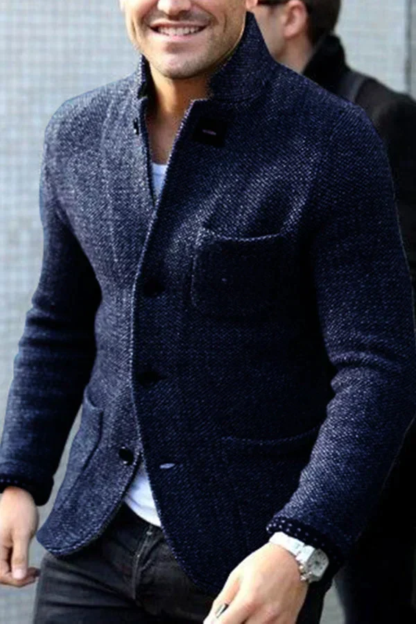 Men's Blazer – Tailored Fit – Wool Texture – Button Closure – Formal Business Look - Image 3
