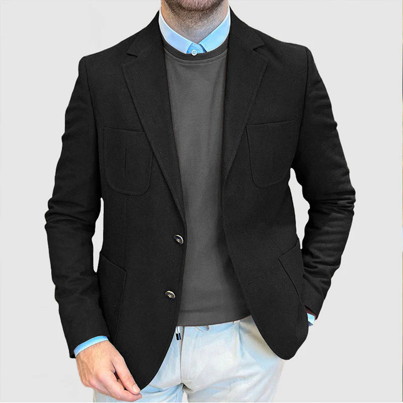 Men's Blazer – Tailored Fit – Wool Mix – Double-Breasted – Notch Lapel – Hip Length - Image 2