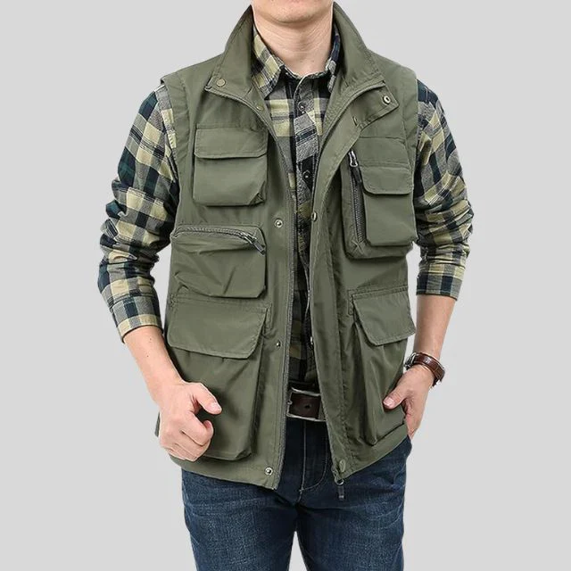 Men's Cargo Bodywarmer – Regular Fit – Water-Repellent Fabric – Multiple Pockets - Image 4