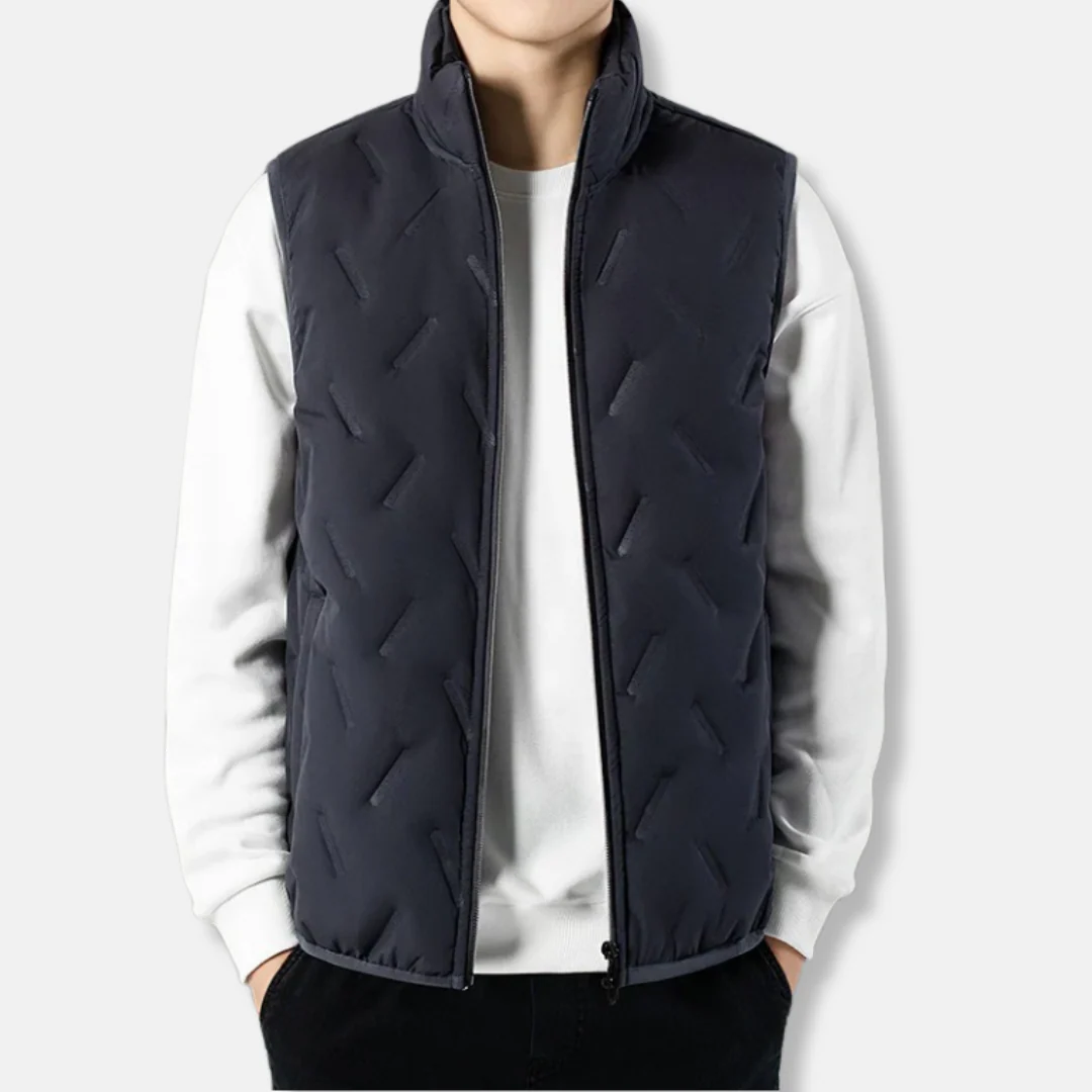 Men's Bodywarmer – Padded – Chevron Stitching – Stand-up Collar – Regular Fit – Sleeveless - Image 2