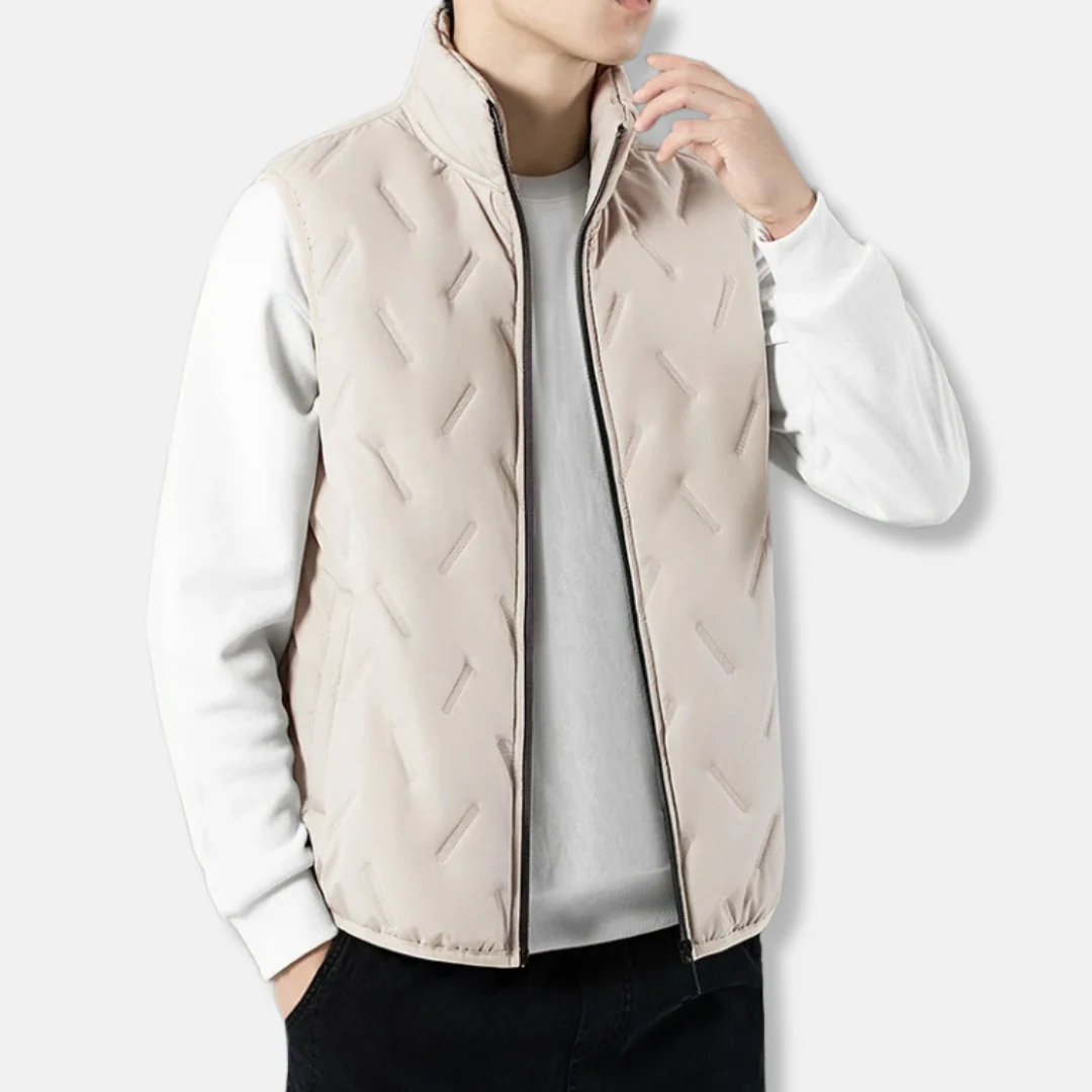 Men's Bodywarmer – Padded – Chevron Stitching – Stand-up Collar – Regular Fit – Sleeveless - Image 3