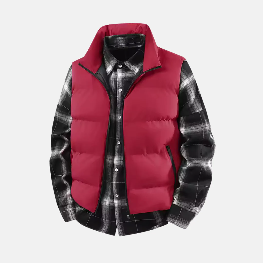 Men's Bodywarmer – Quilted Puffer – Regular Fit – Stand-up Collar – Zip Pockets - Image 2