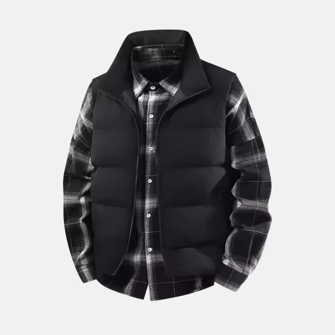 Men's Bodywarmer – Quilted Puffer – Regular Fit – Stand-up Collar – Zip Pockets - Image 4