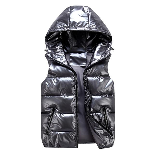 Men's Bodywarmer – Relaxed Fit – Padded Hood – Shiny Insulation – Windproof - Image 2