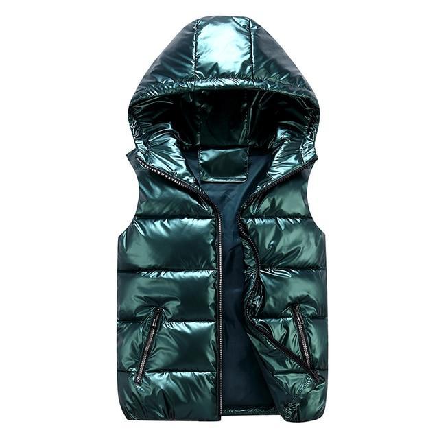 Men's Bodywarmer – Relaxed Fit – Padded Hood – Shiny Insulation – Windproof - Image 4