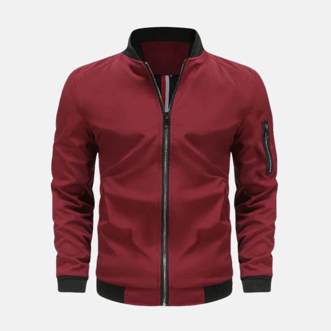 Men's Bomber Jacket – Regular Fit – Lightweight – Zipper Closure – Sleeve Pocket with Zipper - Image 4