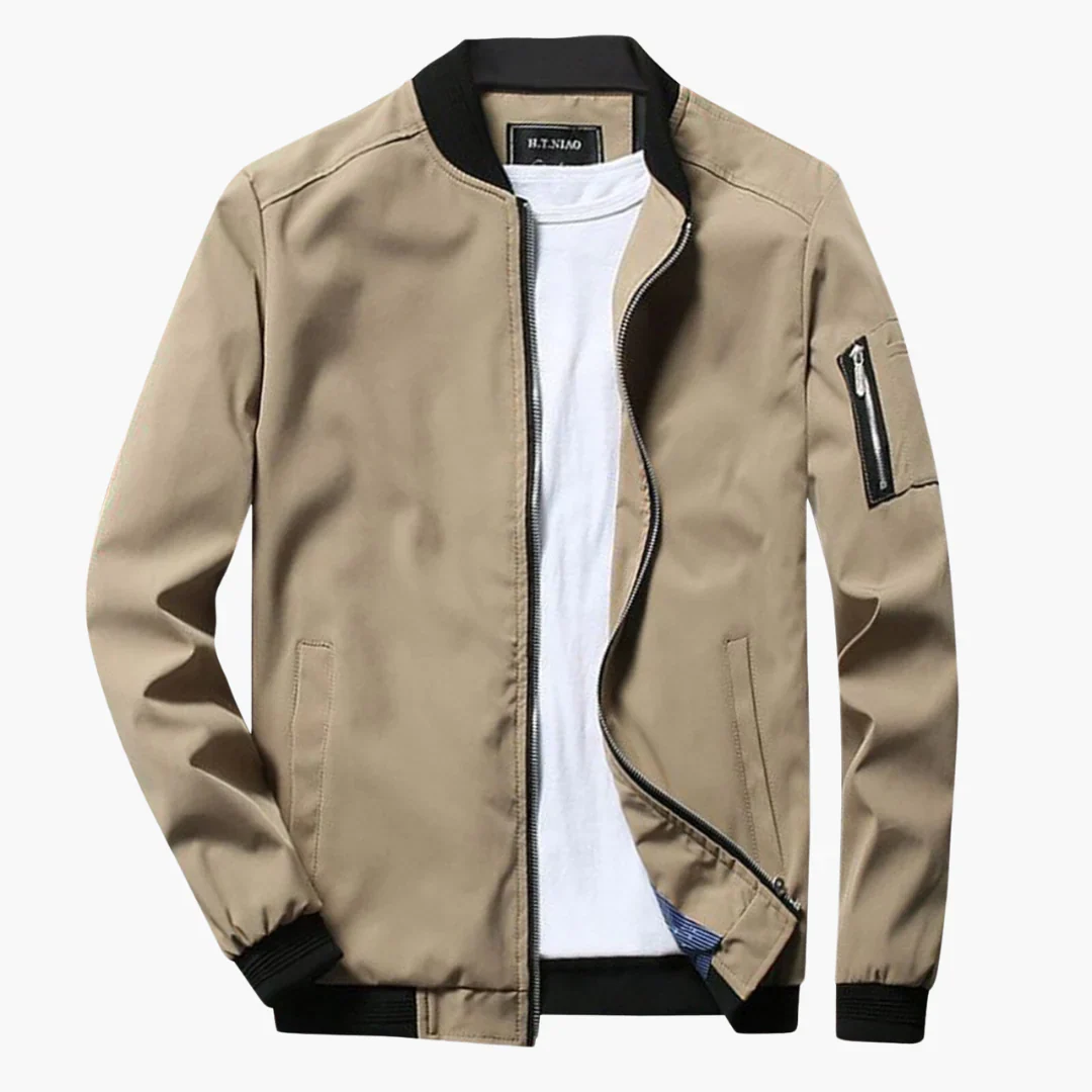 Men's bomber jacket – Regular fit – Ribbed trims – Sleeve pocket with zipper – Casual style - Image 4