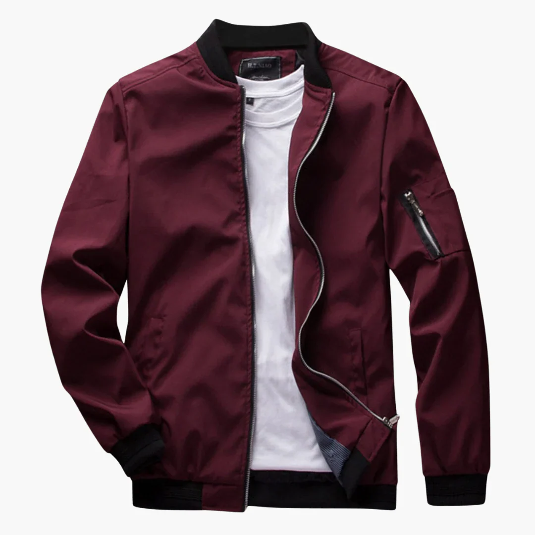 Men's bomber jacket – Regular fit – Ribbed trims – Sleeve pocket with zipper – Casual style - Image 5