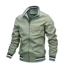 Men's Bomber Jacket – Windproof – Relaxed Fit – Ribbed Cuffs – Zipper Closure - Image 4