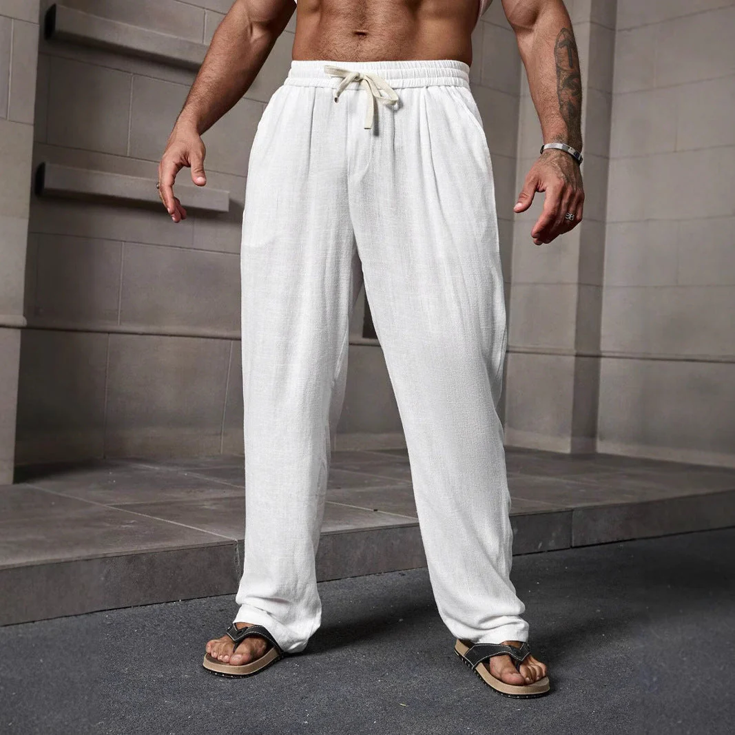 Men's Pants – Loose Fit – Breathable Fabric – Elastic Waist – Full Length - Image 2