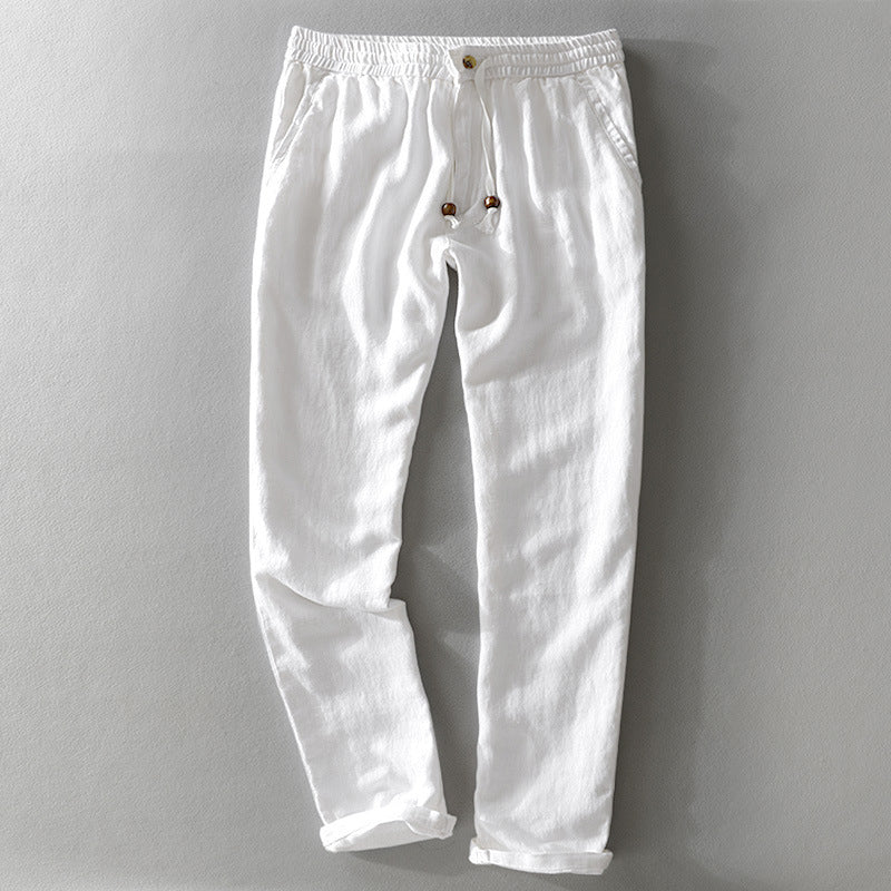 Men's Pants – Relaxed Fit – Breathable Natural Fabric – Elastic Waist With Drawstring - Image 2