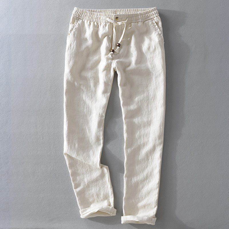 Men's Pants – Relaxed Fit – Breathable Natural Fabric – Elastic Waist With Drawstring - Image 3