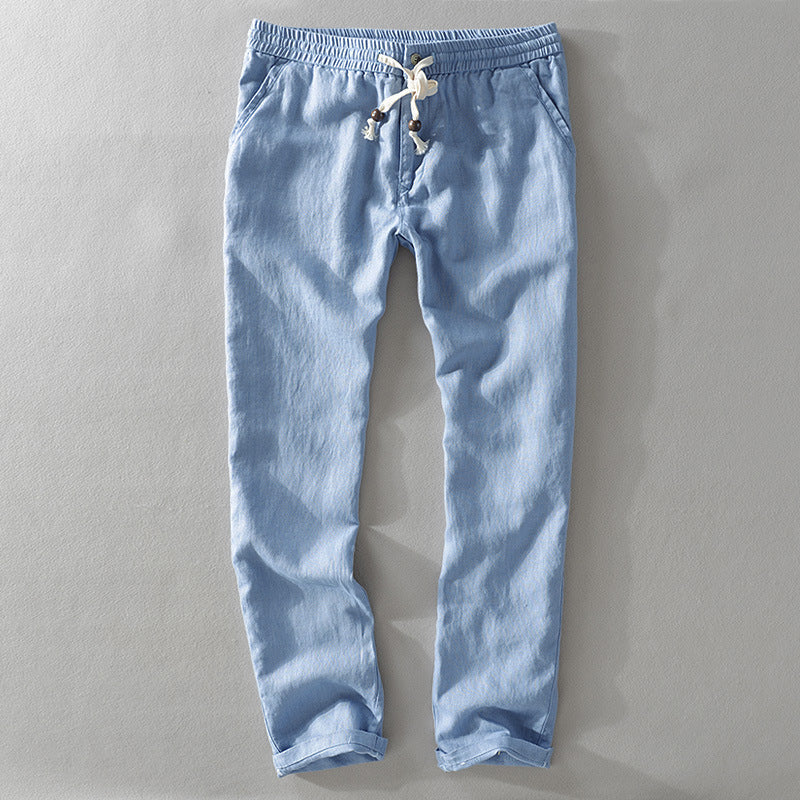 Men's Pants – Relaxed Fit – Breathable Natural Fabric – Elastic Waist With Drawstring - Image 4
