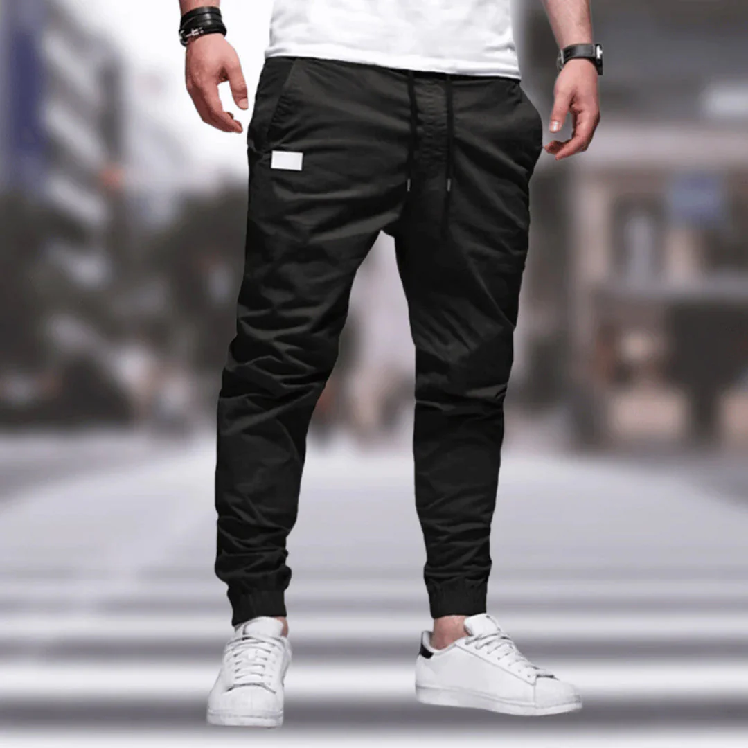 Men's Cargo Pants – Relaxed Fit – Tapered Legs – Cotton Blend – Drawstring Waist - Image 3