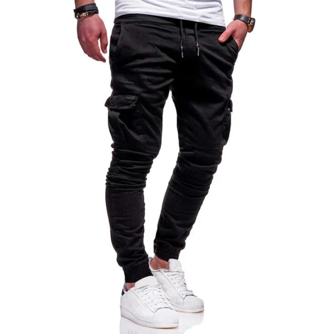 Men's Cargo Jogging Pants – Relaxed Fit – Cotton Blend – Drawstring – Ribbed Cuffs - Image 2