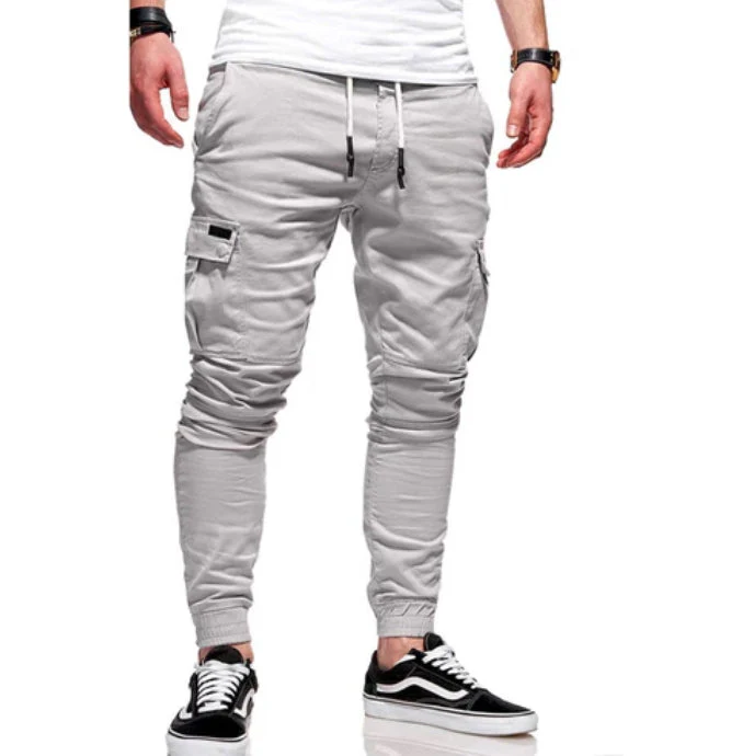 Men's Cargo Jogging Pants – Relaxed Fit – Cotton Blend – Drawstring – Ribbed Cuffs - Image 3