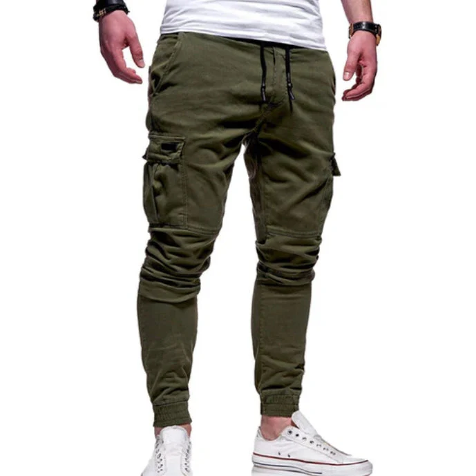 Men's Cargo Jogging Pants – Relaxed Fit – Cotton Blend – Drawstring – Ribbed Cuffs - Image 4