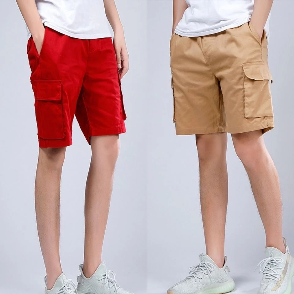 Men's Cargo Shorts – Loose Fit – Cotton – Knee-Length – Multiple Pockets - Image 3