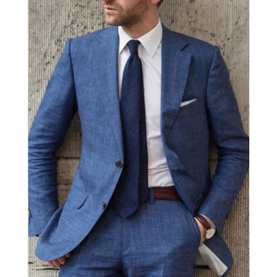 Men's Blazer – Slim Fit – Wool Look – Notch Lapel – Two Button Formal - Image 3