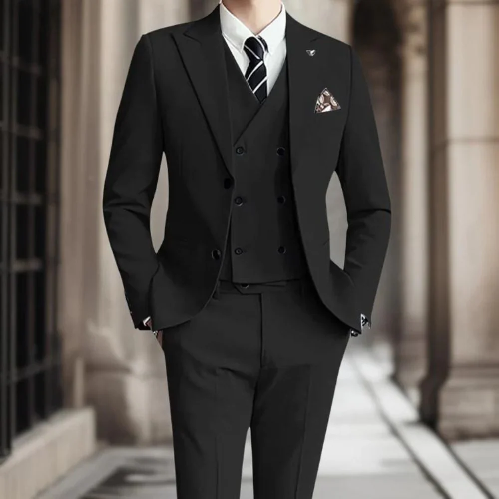 Men's Blazer – Slim Fit – Wool Mix – Double-Breasted – Formally Lined Suit Jacket - Image 2