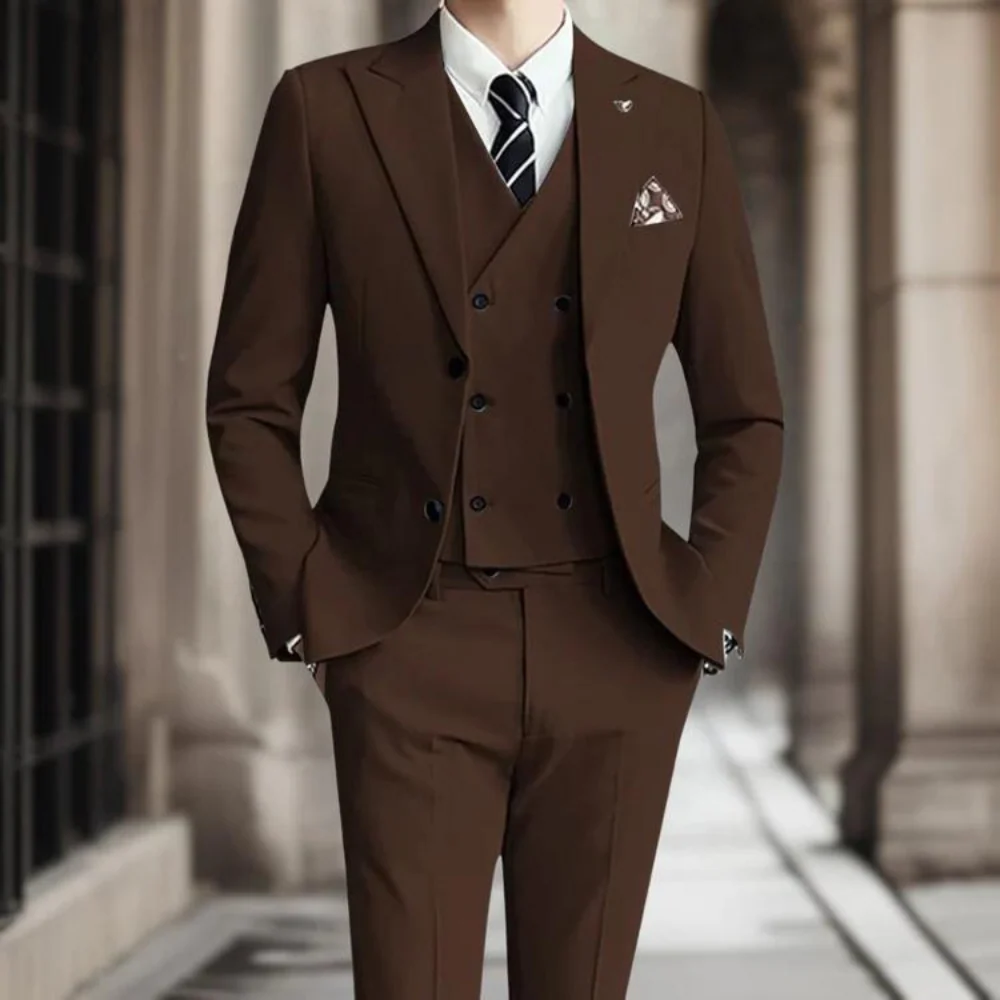 Men's Blazer – Slim Fit – Wool Mix – Double-Breasted – Formally Lined Suit Jacket - Image 3