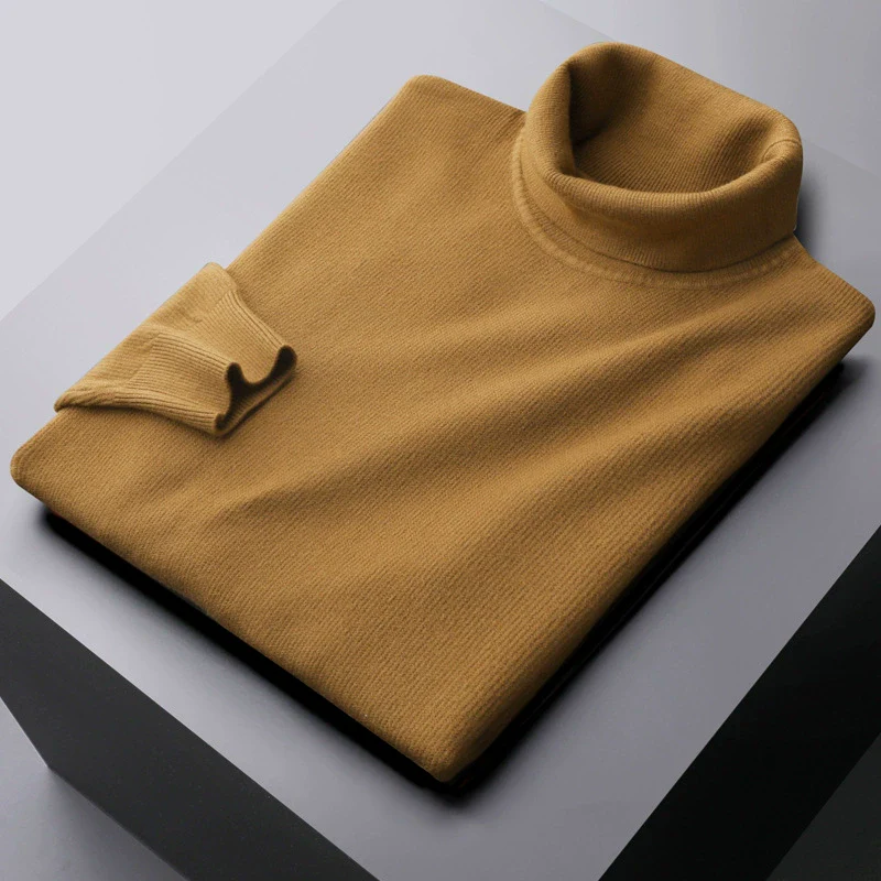 Men's Turtleneck – Wool – Regular Fit – Ribbed Cuffs – Breathable and Timeless Design - Image 3