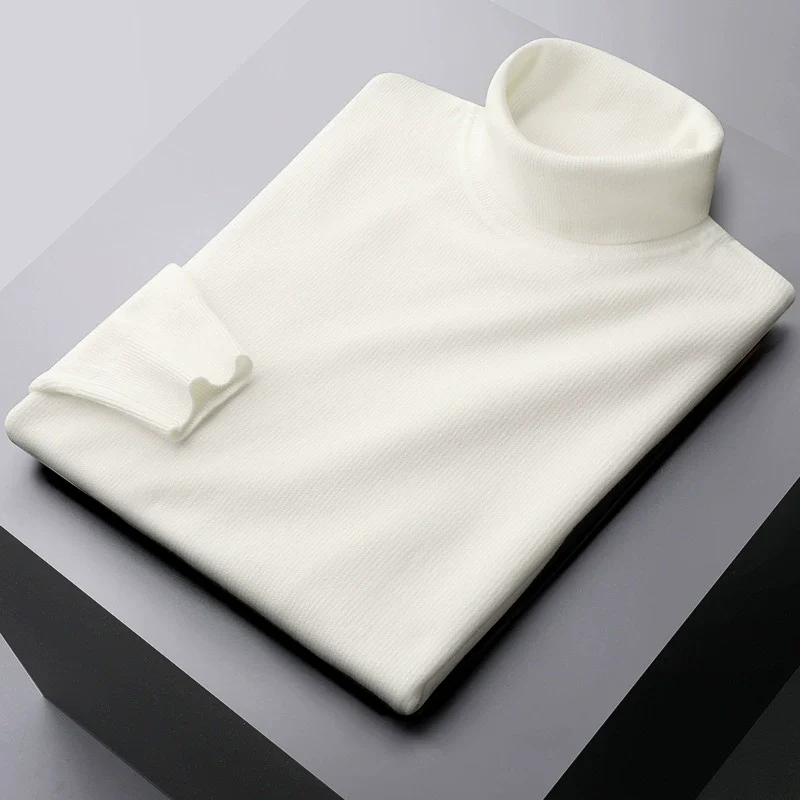 Men's Turtleneck – Wool – Regular Fit – Ribbed Cuffs – Breathable and Timeless Design - Image 4