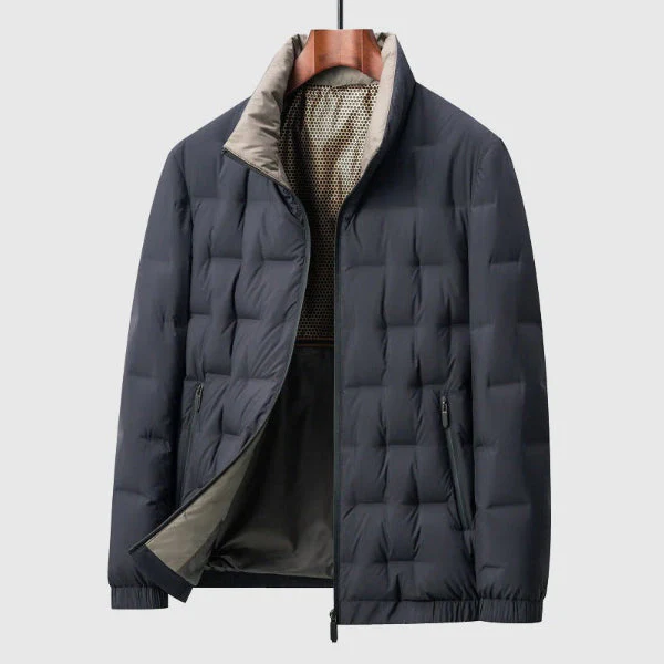 Men's Down Jacket – Quilted – Regular Fit – Zipper Closure – Stand-up Collar - Image 2