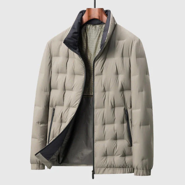 Men's Down Jacket – Quilted – Regular Fit – Zipper Closure – Stand-up Collar - Image 3
