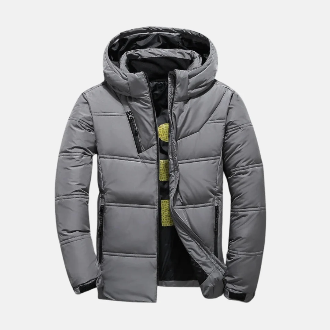 Men's Down Jacket – Regular Fit – Lined – Hood – Full Zip Closure – Pockets - Image 3