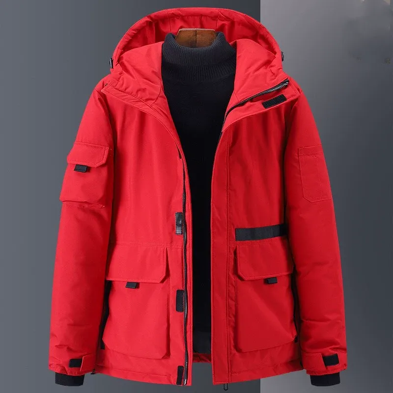 Men's Down Jacket – Water-repellent – Relaxed Fit – Hood – Multiple Pockets - Image 2
