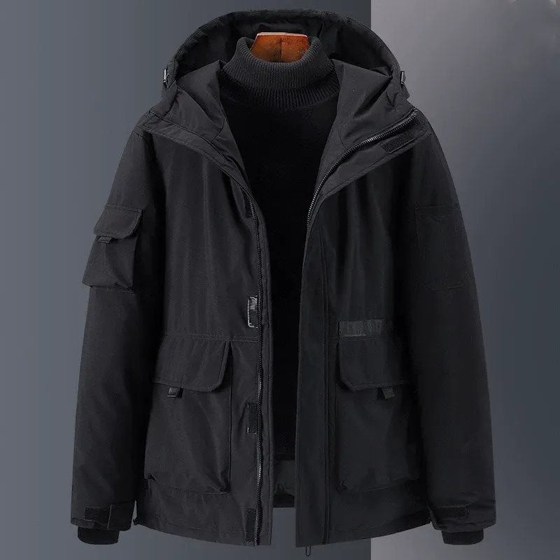 Men's Down Jacket – Water-repellent – Relaxed Fit – Hood – Multiple Pockets - Image 3
