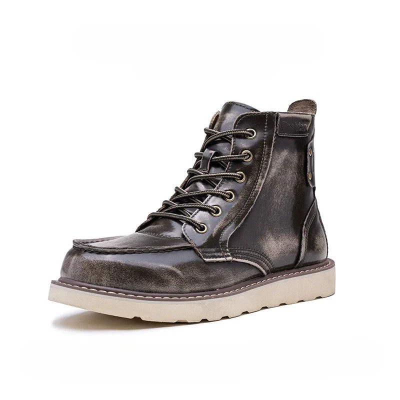 Men's Ankle Boots – Glossy Finish – Lace-Up Closure – Sturdy Lug Sole - Image 6