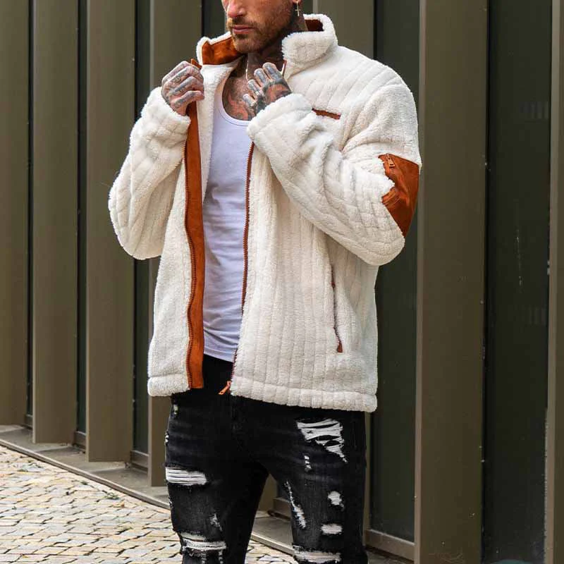 Men's Fleece Jacket – Relaxed Fit – Ribbed Texture – Full Zip – Utility Pockets - Image 2