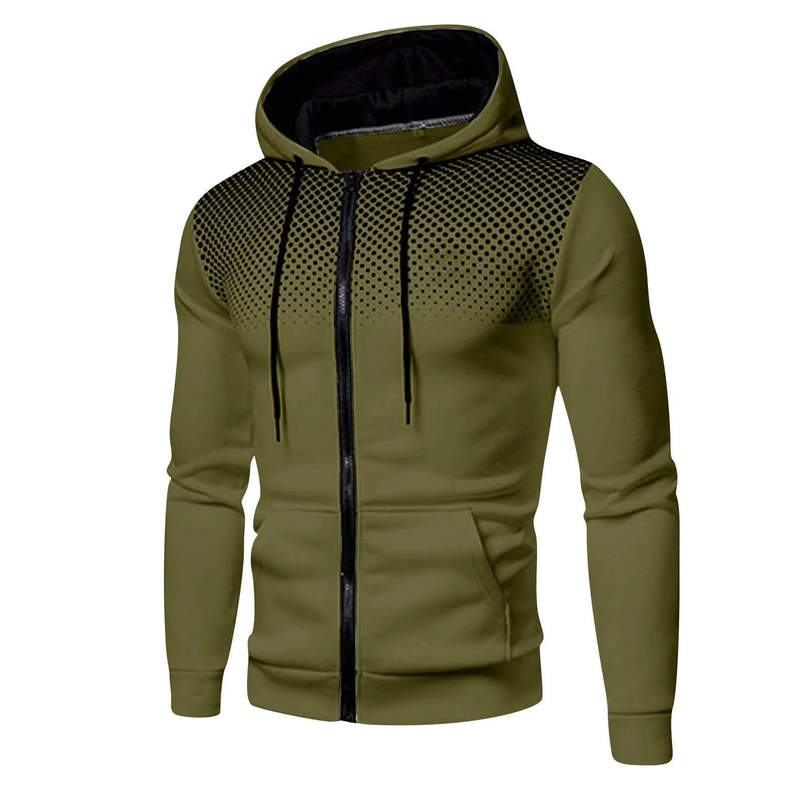 Men's Knitted Cardigan with Hood – Slim Fit – Soft Fabric – Zipper Closure – Casual - Image 2