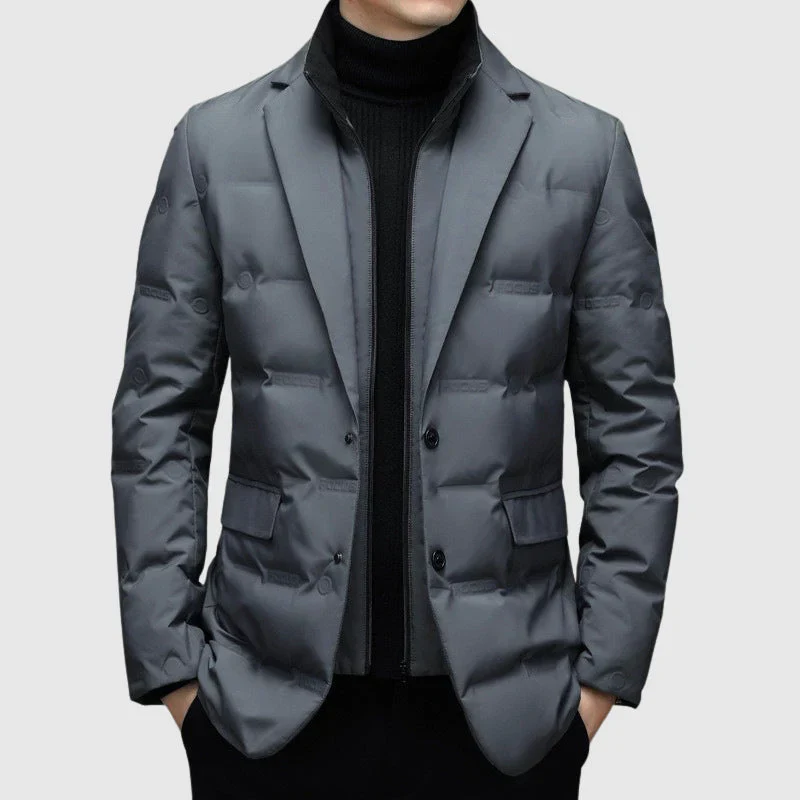 Men's Quilted Blazer – Slim Fit – Notched Lapel – Two-Button Closure - Image 2
