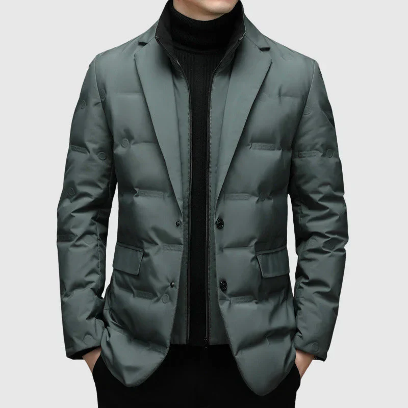 Men's Quilted Blazer – Slim Fit – Notched Lapel – Two-Button Closure - Image 3